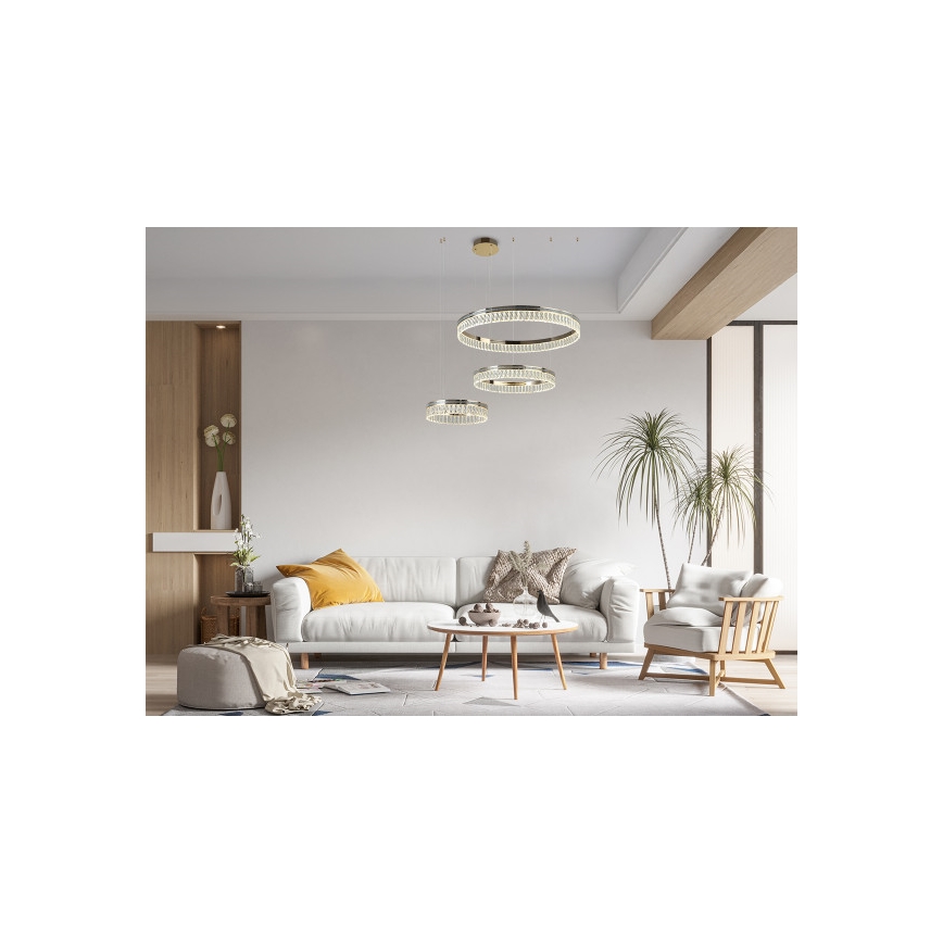 Lustre en cristal LED dimmable sur câble THALIA LED/120W/230V 3000-6000K + télécommande