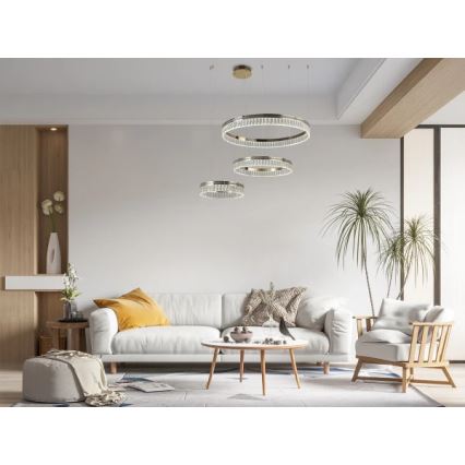 Lustre en cristal LED dimmable sur câble THALIA LED/120W/230V 3000-6000K + télécommande