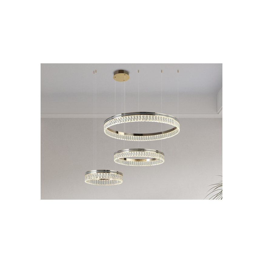 Lustre en cristal LED dimmable sur câble THALIA LED/120W/230V 3000-6000K + télécommande