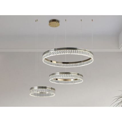 Lustre en cristal LED dimmable sur câble THALIA LED/120W/230V 3000-6000K + télécommande