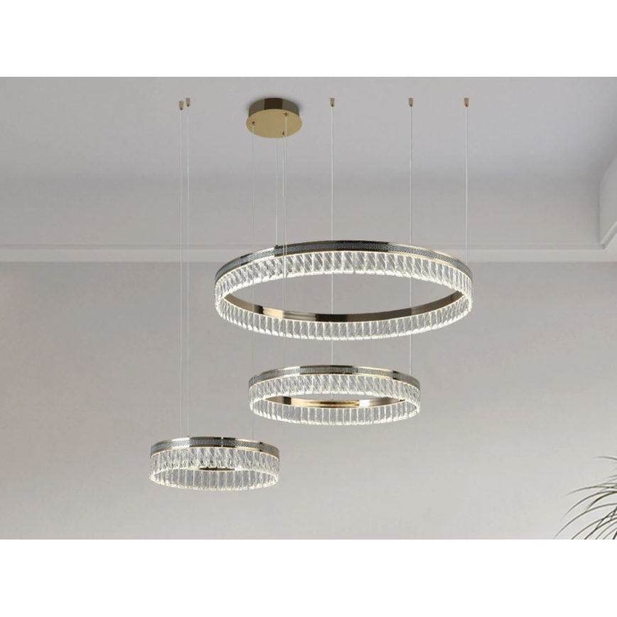 Lustre en cristal LED dimmable sur câble THALIA LED/120W/230V 3000-6000K + télécommande