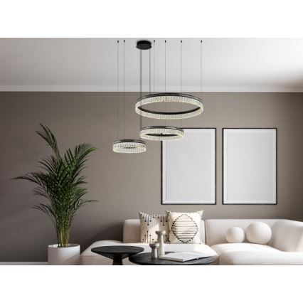 Lustre en cristal LED dimmable sur câble THALIA LED/120W/230V 3000-6000K + télécommande