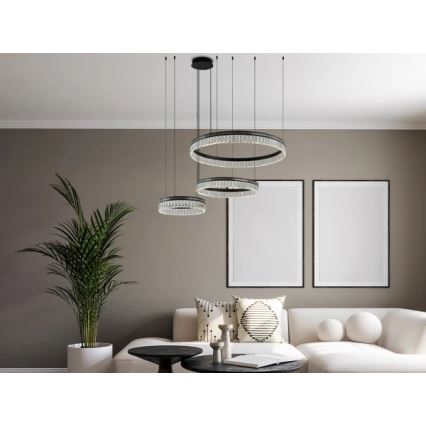 Lustre en cristal LED dimmable sur câble THALIA LED/120W/230V 3000-6000K + télécommande
