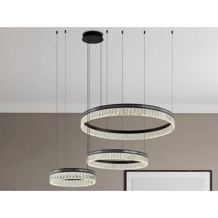 Lustre en cristal LED dimmable sur câble THALIA LED/120W/230V 3000-6000K + télécommande