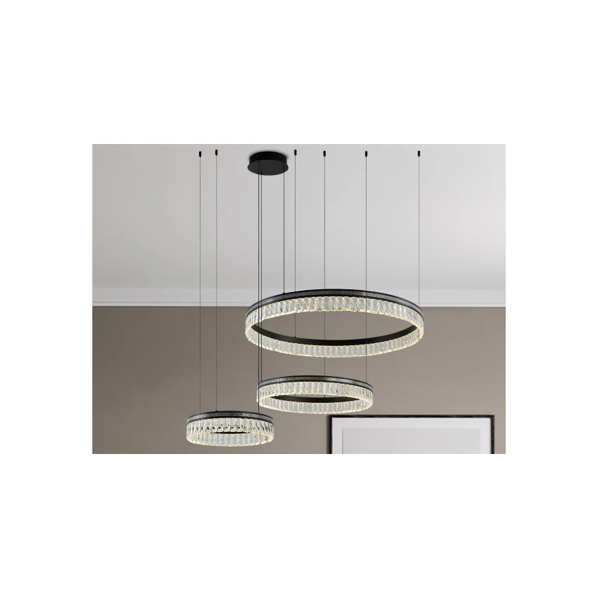 Lustre en cristal LED dimmable sur câble THALIA LED/120W/230V 3000-6000K + télécommande