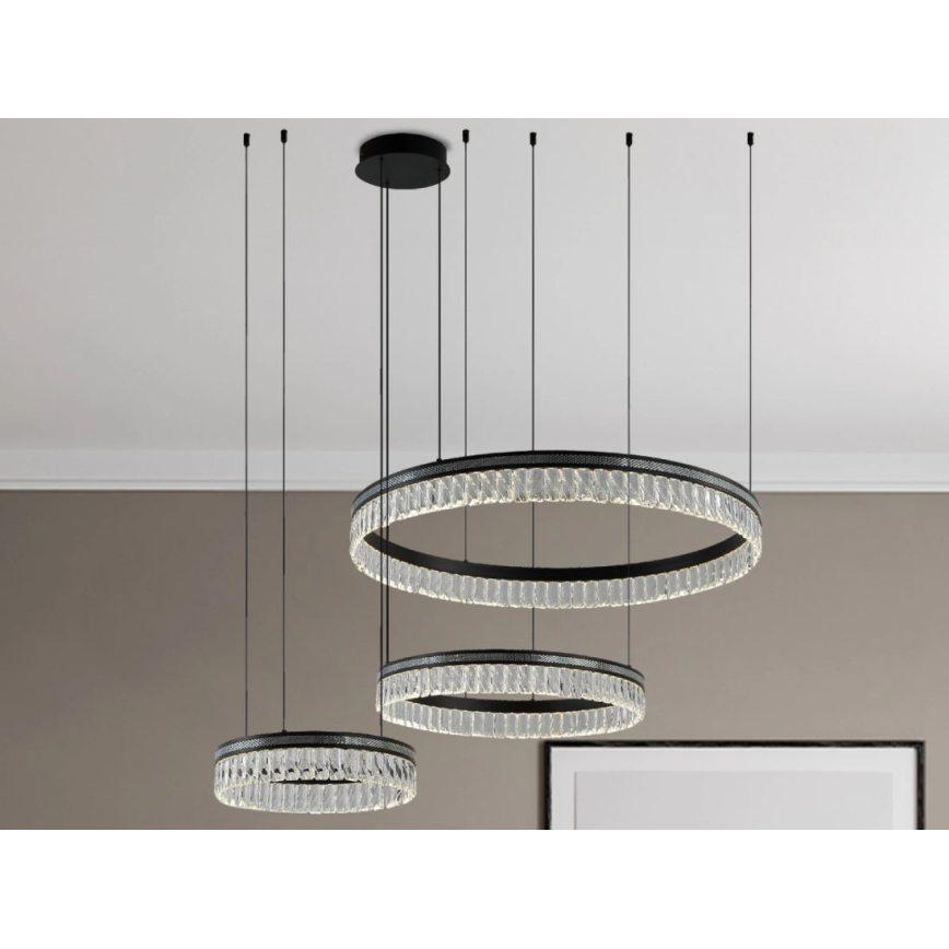 Lustre en cristal LED dimmable sur câble THALIA LED/120W/230V 3000-6000K + télécommande