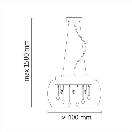Lustre en cristal sur fil ROMEO 6xG9/8W/230V
