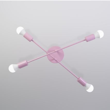 Lustre en saillie CAMBRIDGE 4xE27/15W/230V rose
