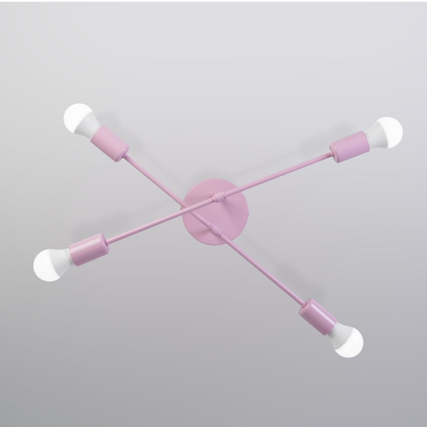 Lustre en saillie CAMBRIDGE 4xE27/15W/230V rose