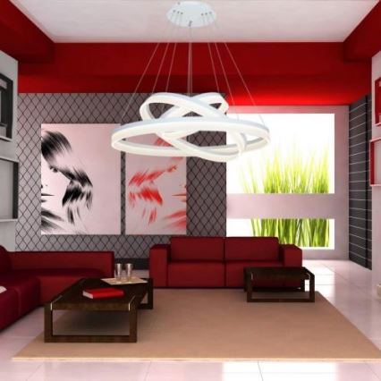 Lustre LED avec fil à intensité modulable avec télécommande RING LED/114W/230V