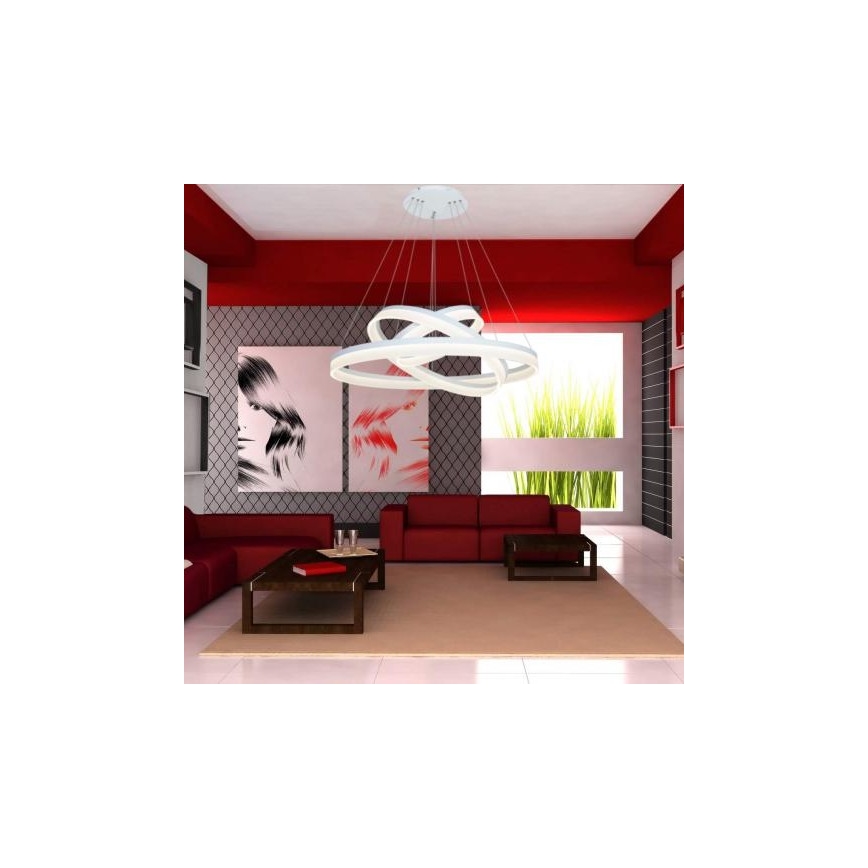 Lustre LED avec fil à intensité modulable avec télécommande RING LED/114W/230V