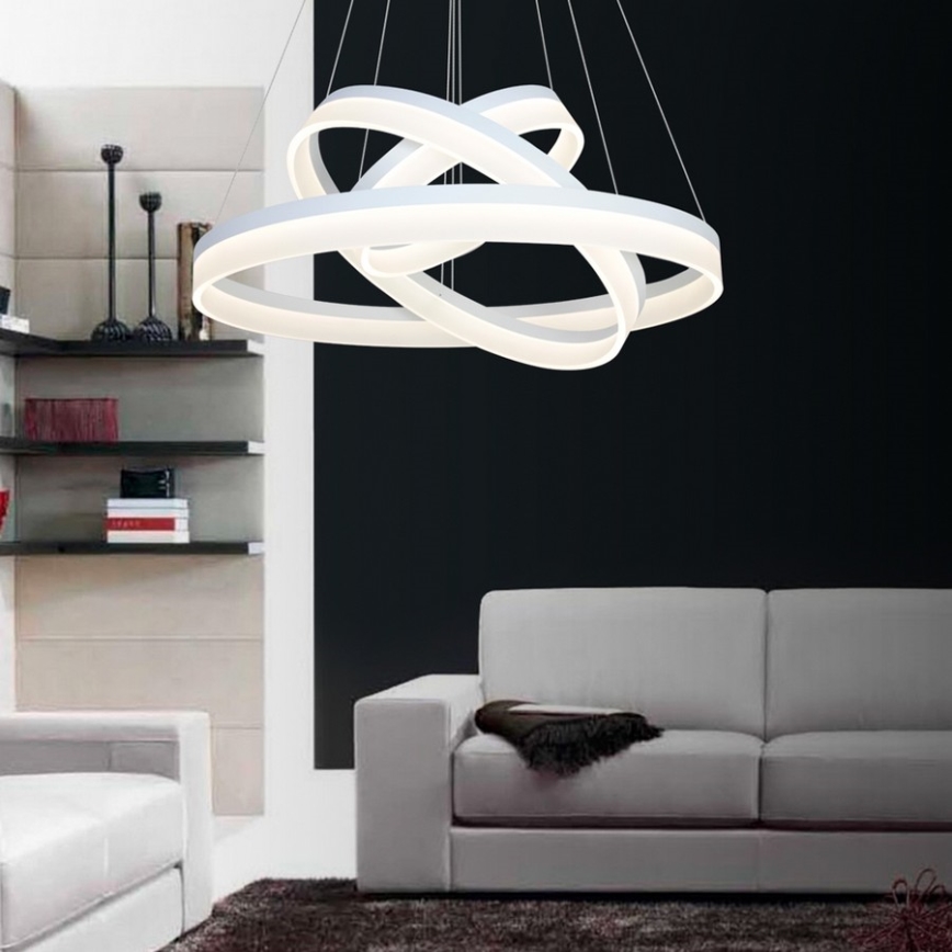 Lustre LED avec fil à intensité modulable avec télécommande RING LED/114W/230V