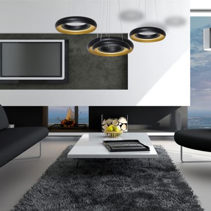 Lustre LED avec fil RONDO 3xLED/12W/230V noir