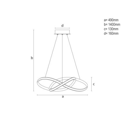 Lustre LED dimmable sur câble LED/65W/230V 3000-6500K Ø 49 cm + télécommande