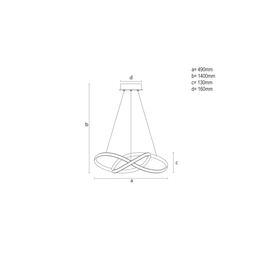 Suspension LED dimmable sur câble 65W/230V 3000-6500K Ø 49 cm + télécommande