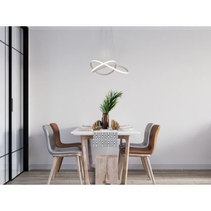 Suspension LED dimmable sur câble, 85 W, 230 V, 3000–6500 K, Ø 60 cm, avec télécommande