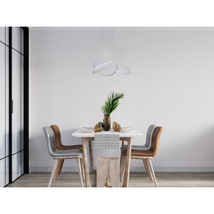 Suspension LED dimmable sur câble, 85 W, 230 V, 3000–6500 K, Ø 60 cm, avec télécommande