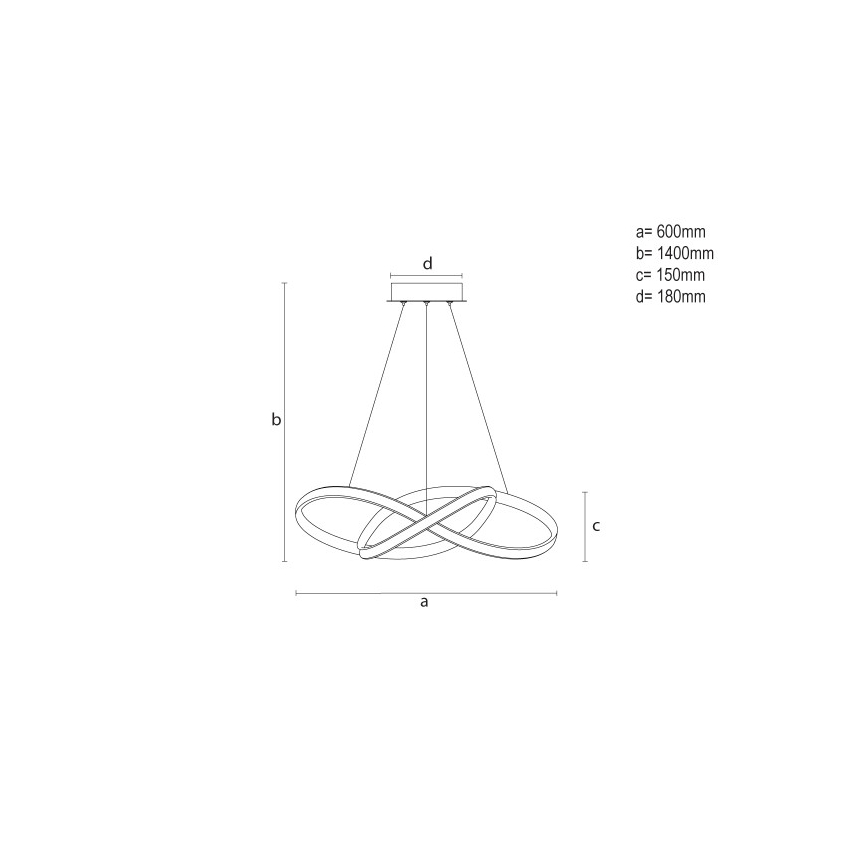 Suspension LED dimmable sur câble, 85 W, 230 V, 3000–6500 K, Ø 60 cm, avec télécommande