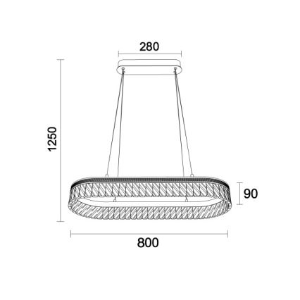 Lustre LED dimmable en cristal suspendu sur câble THALIA LED/50W/230V 3000-6000K + télécommande