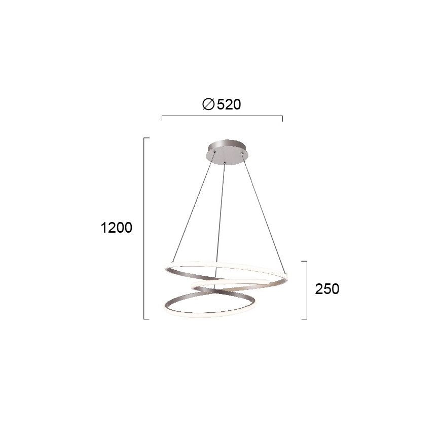 Lustre LED sur câble CORT LED/40W/230V argenté