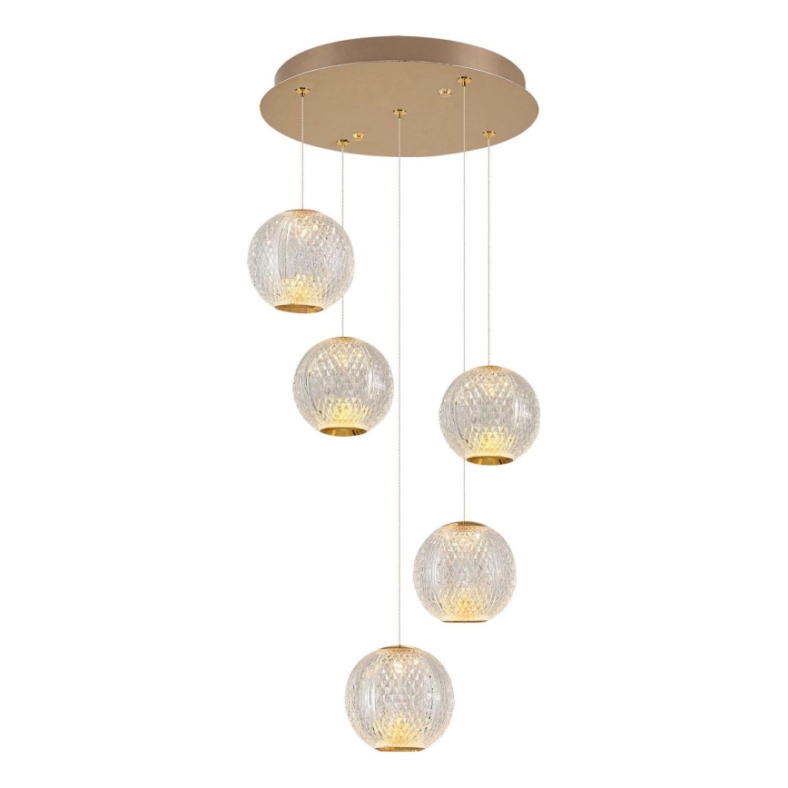 Lustre LED sur câble CREMONA 5xLED/5W/230V 3000K doré