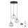 Lustre LED sur câble DEVI 3xE27/15W/230V noir/transparent