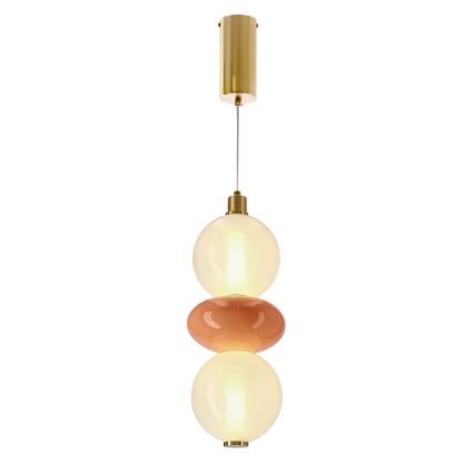 Lustre LED sur câble FLORES LED/12W/230V doré/orangé