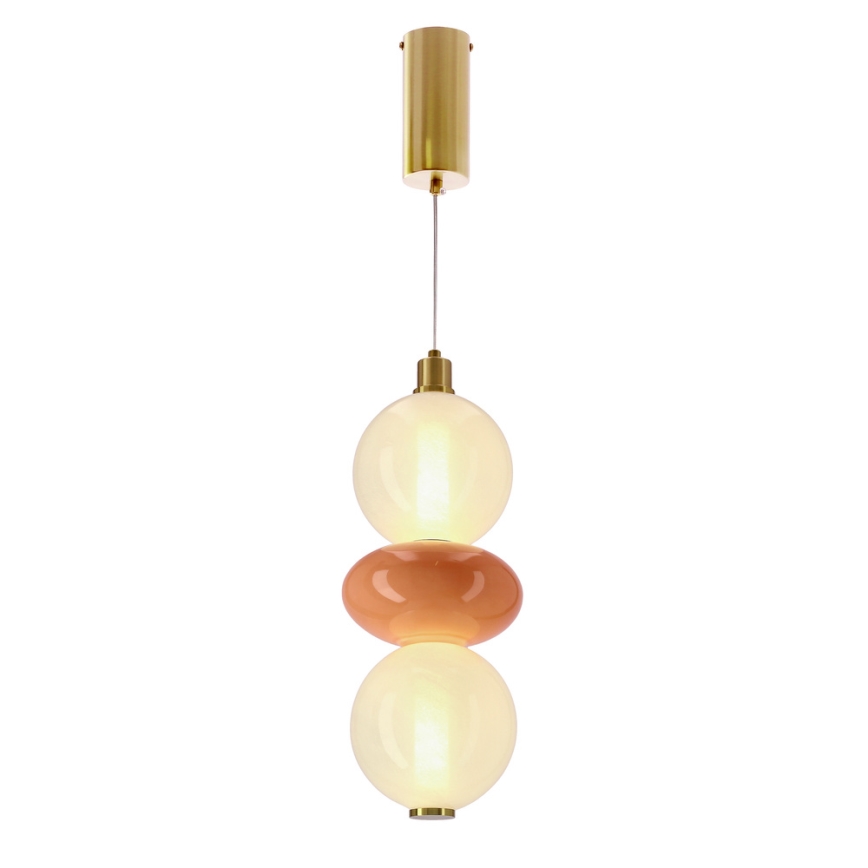 Lustre LED sur câble FLORES LED/12W/230V doré/orangé
