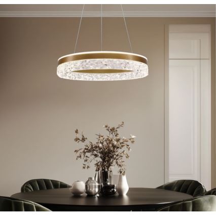 Lustre LED sur câble FROZI LED/32W/230V Ø 50 cm doré