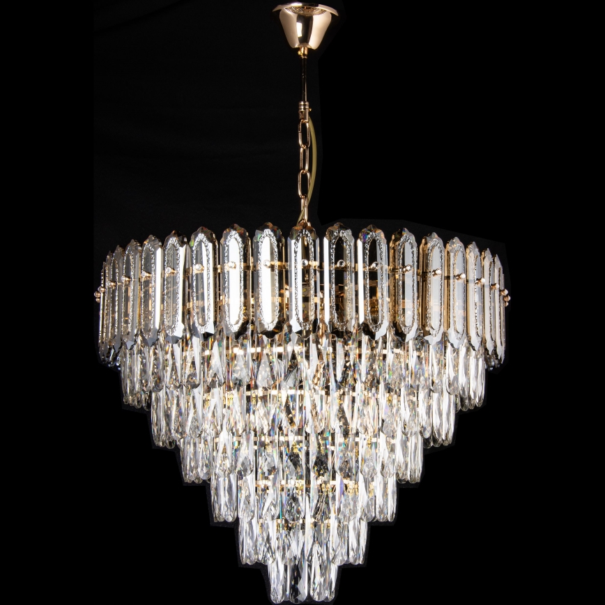 Lustre LED sur chaîne 11xE27/60W/230V + 7xLED/6W, Ø 60 cm, doré