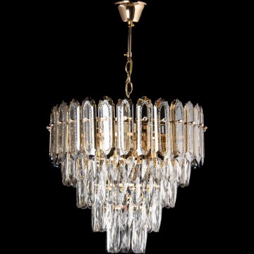 Lustre LED suspendu sur chaîne 7xE27/60W/230V + 4xLED/6W Ø 40 cm, doré