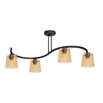 Lustre LUCEA 4xE27/15W/230V noir/orange