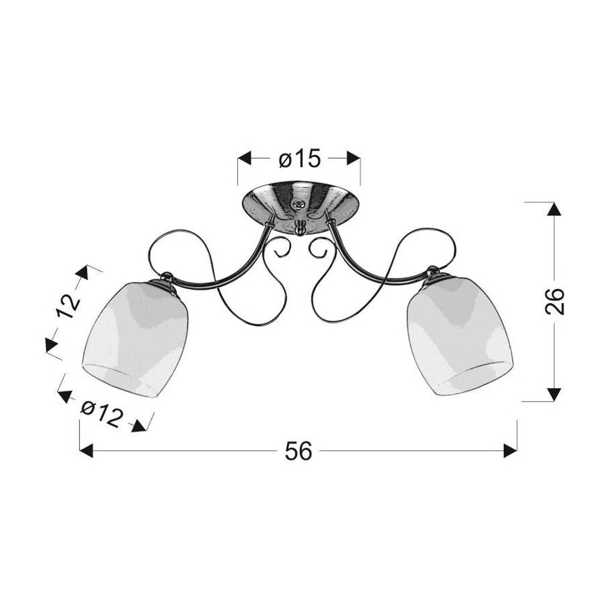 Lustre monté en surface AMBA 2xE27/40W/230V