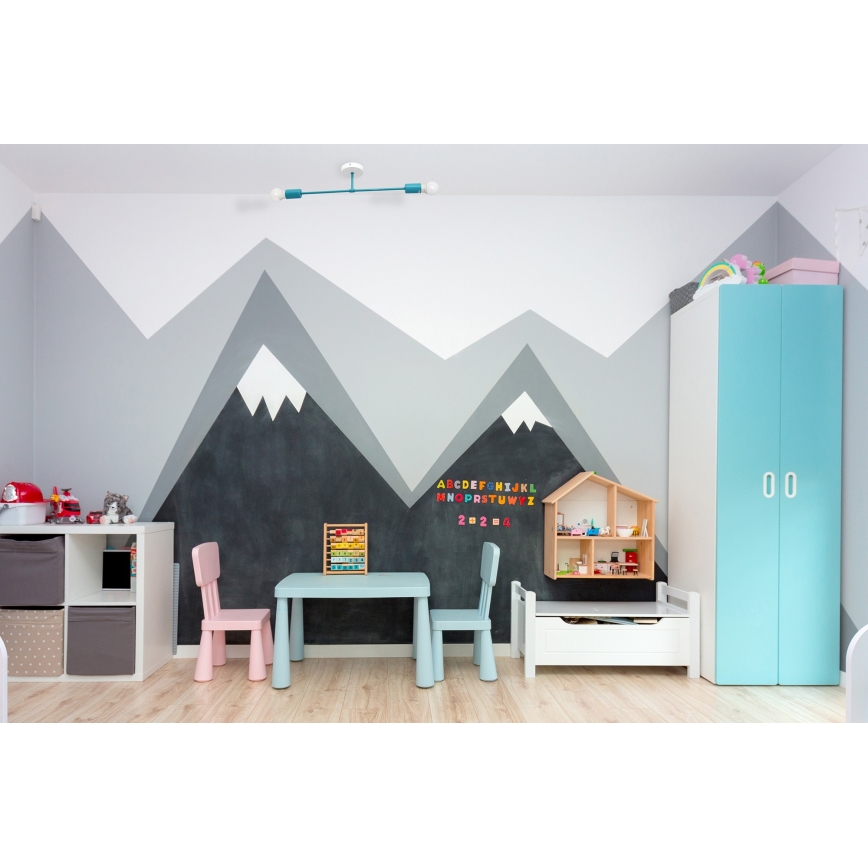 Lustre monté en surface CAMBRIDGE 2xE27/15W/230V bleu