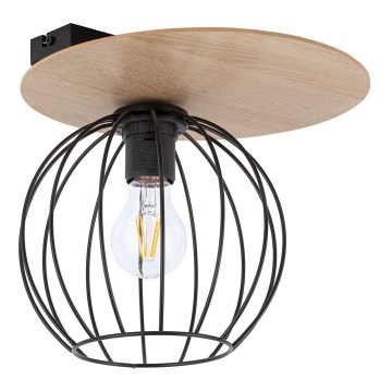 Lustre monté en surface CYBER 1xE27/60W/230V bois/noir