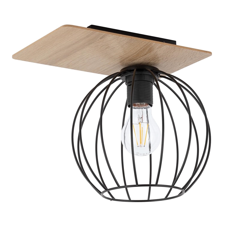 Lustre monté en surface CYBER 1xE27/60W/230V bois/noir