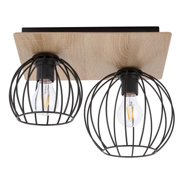 Lustre monté en surface CYBER 2xE27/60W/230V bois/noir