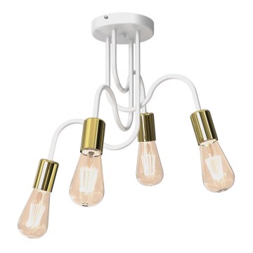 Lustre monté en surface DOW 4xE27/60W/230V blanc/doré