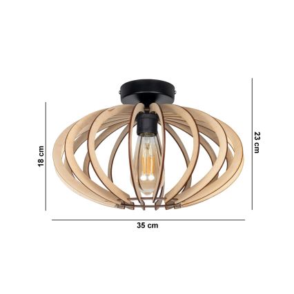 Lustre monté en surface EARTH 1xE27/60W/230V noir/beige