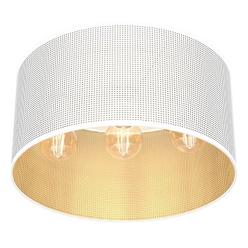 Lustre monté en surface LOFT SHADE 3xE27/60W/230V blanc/doré