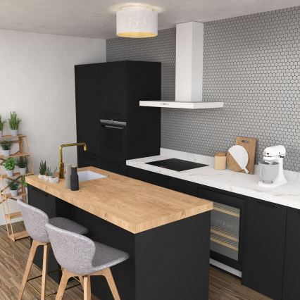 Lustre monté en surface LOFT SHADE 3xE27/60W/230V blanc/doré