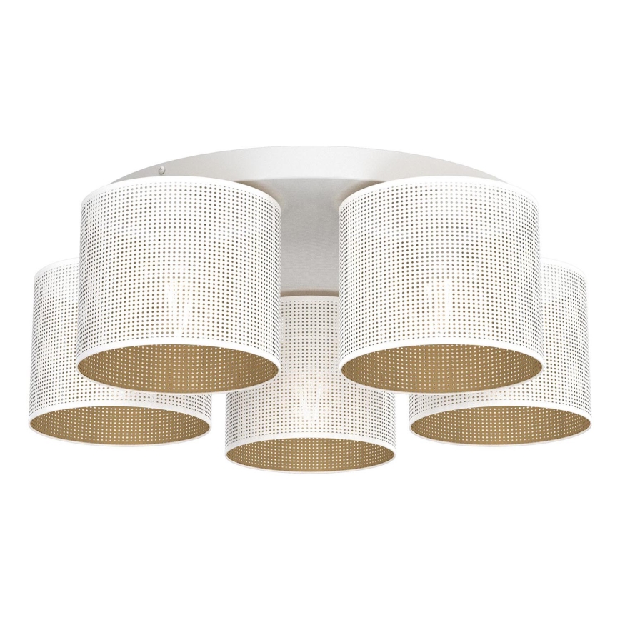 Lustre monté en surface LOFT SHADE 5xE27/60W/230V blanc/doré