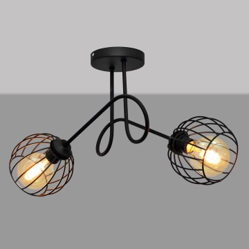 Lustre monté en surface OXFORD 2xE27/15W/230V noir