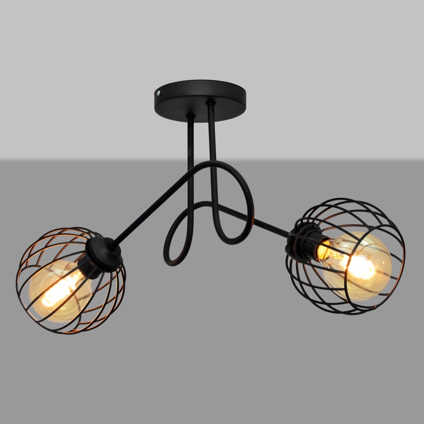 Lustre monté en surface OXFORD 2xE27/15W/230V noir