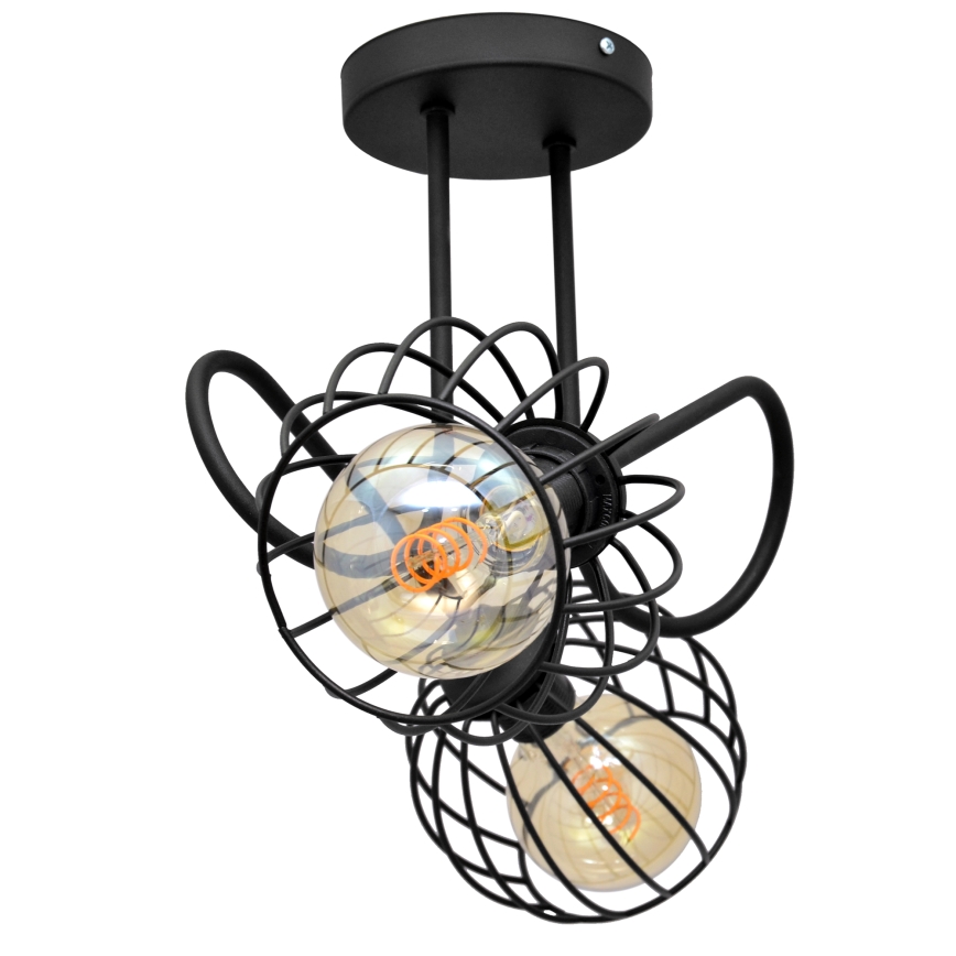 Lustre monté en surface OXFORD 2xE27/15W/230V noir