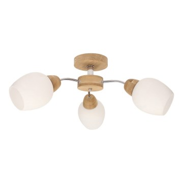 Lustre monté en surface PARMA 3xE27/40W/230V chêne - certifié FSC