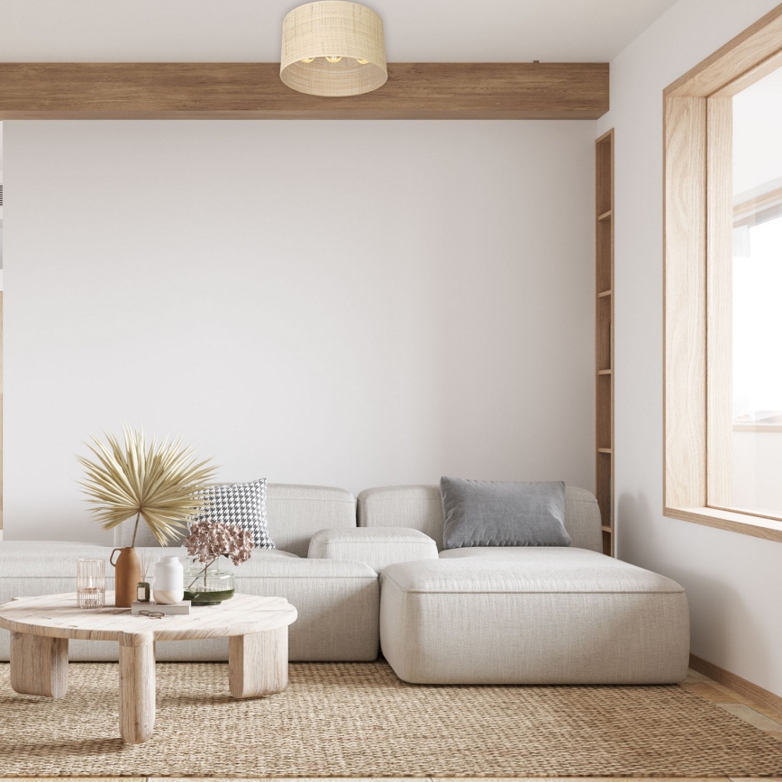 Lustre monté en surface RATTAN 3xE27/60W/230V rotin
