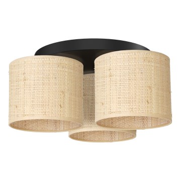 Lustre monté en surface RATTAN 3xE27/60W/230V rotin