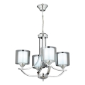 Lustre NOVARA suspendu sur chaîne 4xE27/40W/230V, chrome brillant
