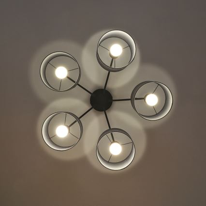 Lustre plafonnier ALBA 5xE27/15W/230V gris